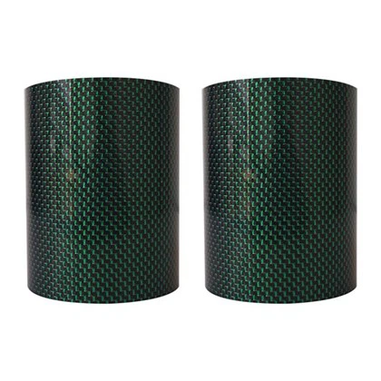 Pyöreä hiilikuituputki vihreällä kultalangalla